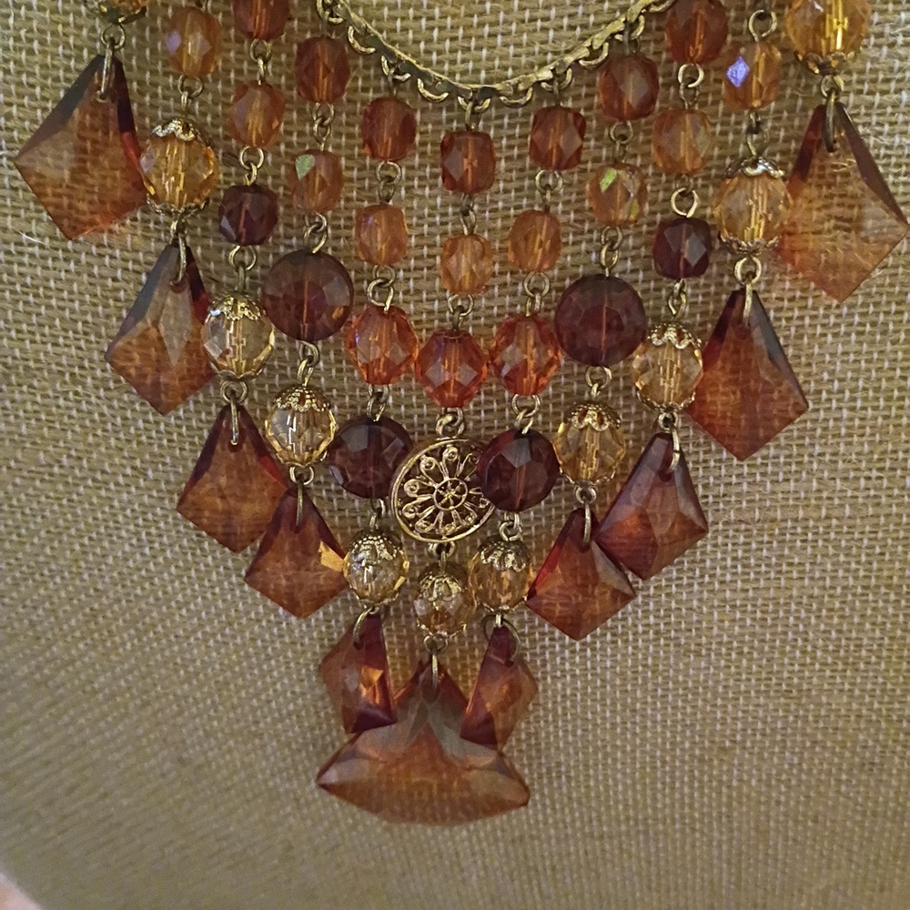 Robert Rose Gold and Amber Necklace
